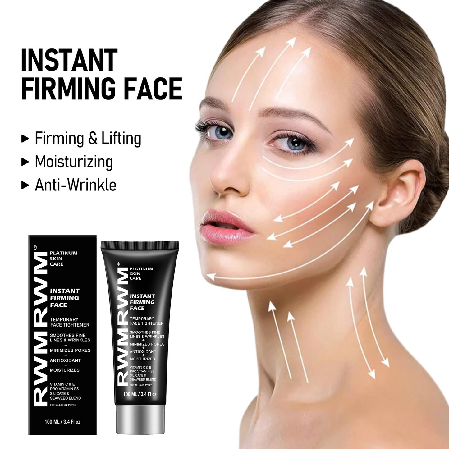 Face Tightener Firm and Smooth the Look of Fine Lines, Deep Wrinkles and Pores,3.4 fl.oz